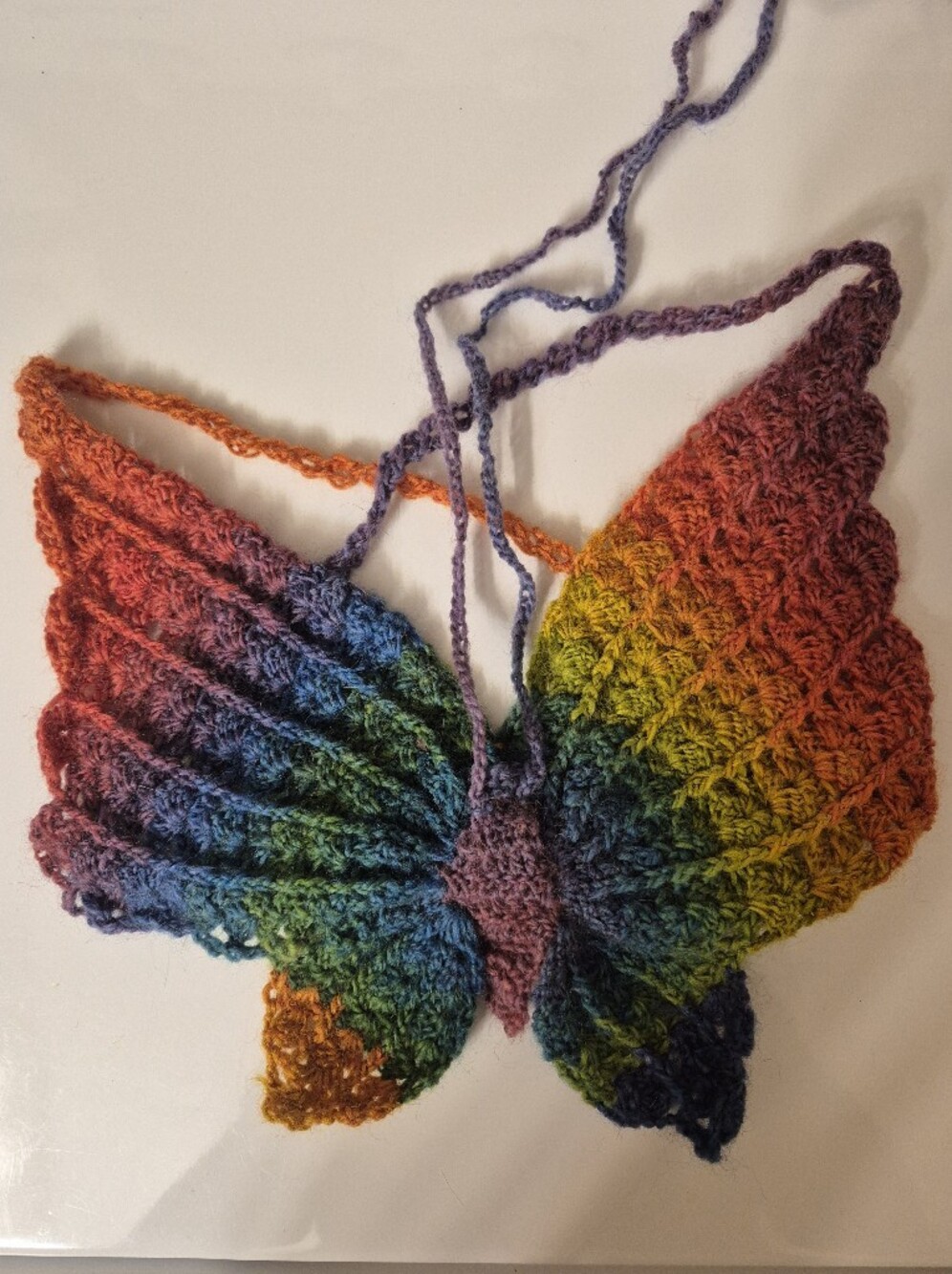 Crochet Rainbow Butterfly Top